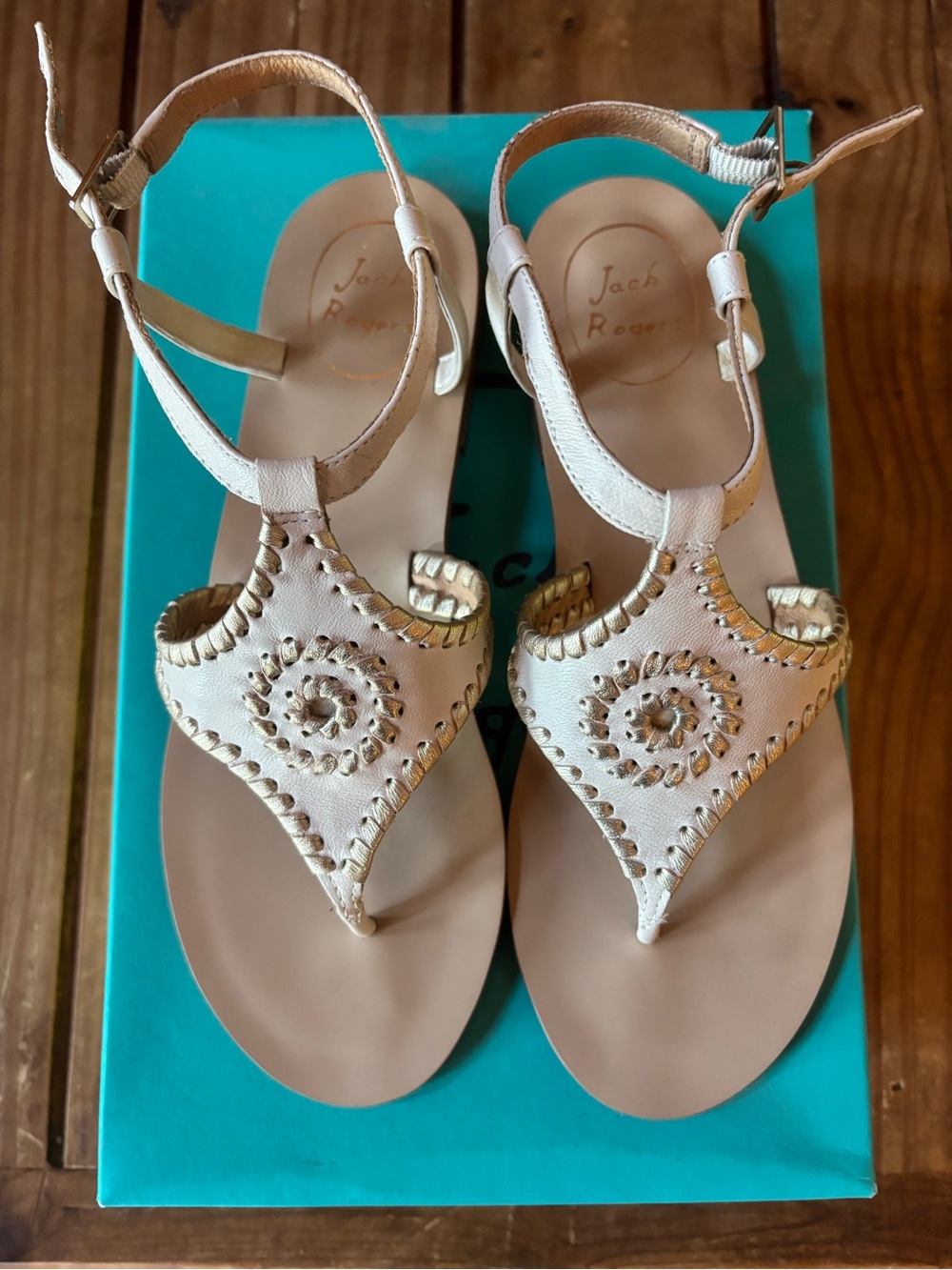 Jack Rogers Maci Sandal bone/gold 7